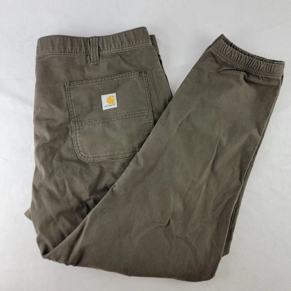 Carhartt Rugged Flex Canvas Jogger Pants Relaxed Brown BN6889-M Mens 40 Short